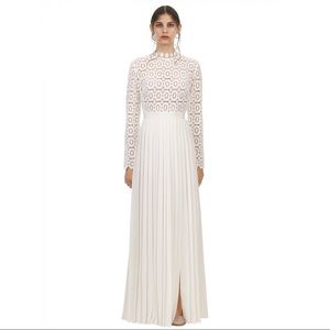 Self-Portrait Pleated Floral Maxi/Bridal Dress